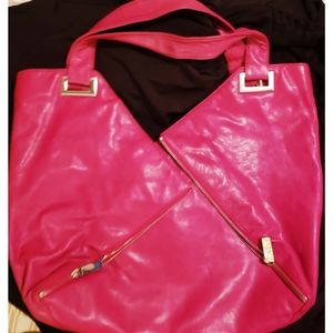KOOBA Pink Leather Ryder Tote